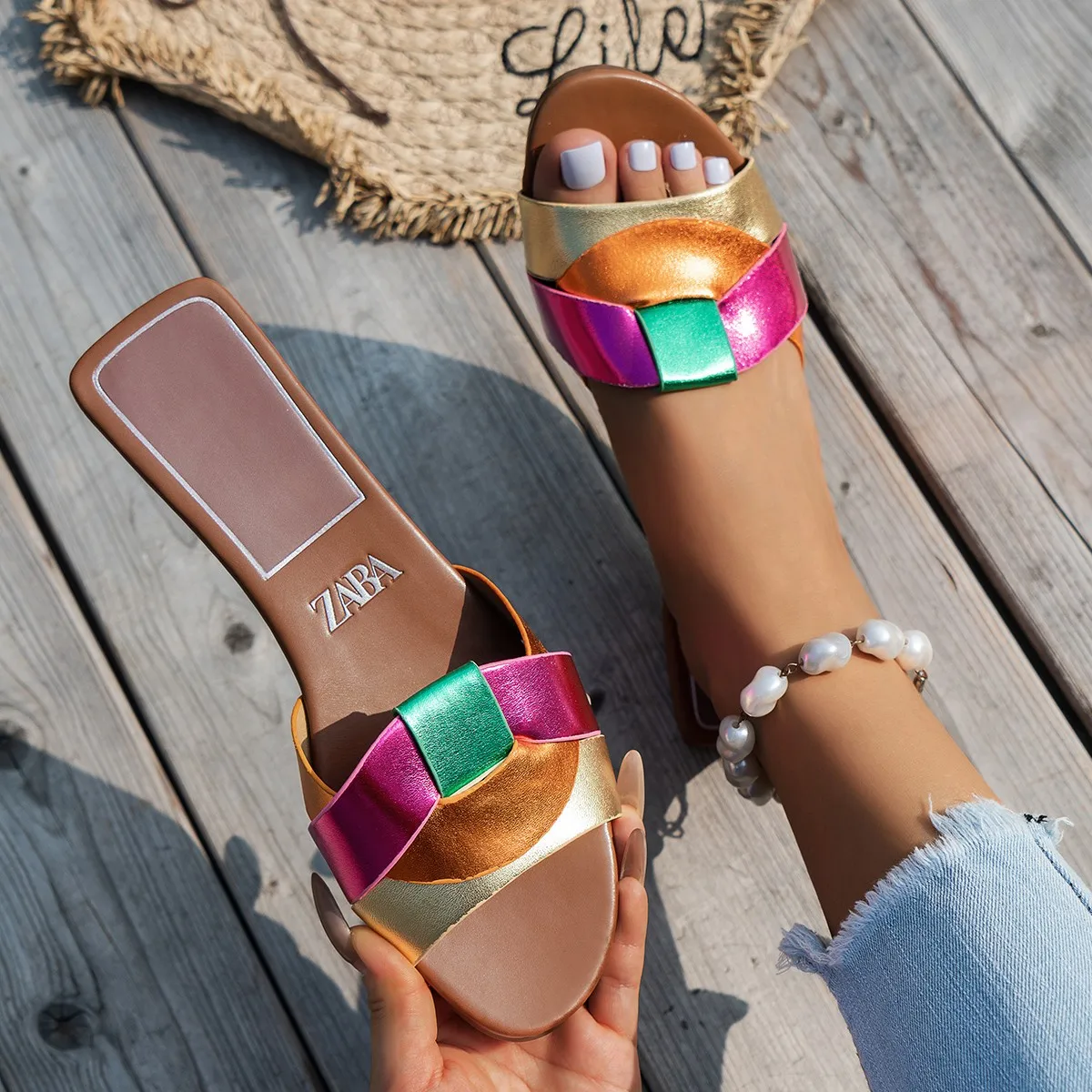 New Summer Designer Women'S Solid Color Fashion Slippers Zapatos De Mujer Women'S Shoes Slippers Women Slippers Women Shoes - الصورة 6