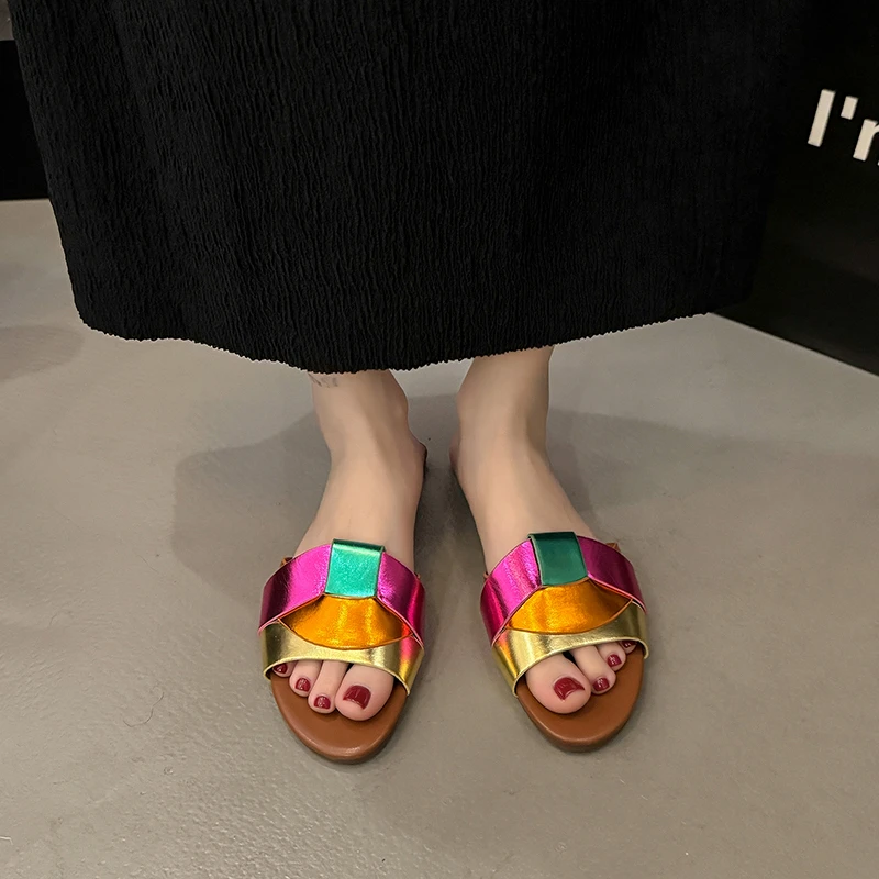 New Summer Designer Women'S Solid Color Fashion Slippers Zapatos De Mujer Women'S Shoes Slippers Women Slippers Women Shoes - الصورة 4