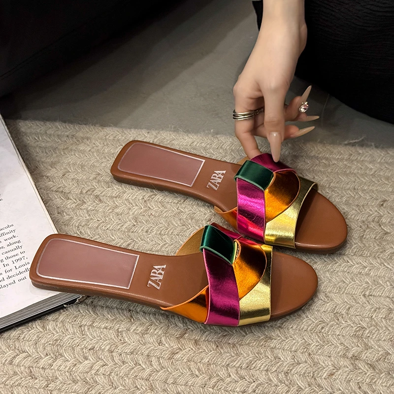 New Summer Designer Women'S Solid Color Fashion Slippers Zapatos De Mujer Women'S Shoes Slippers Women Slippers Women Shoes - الصورة 5